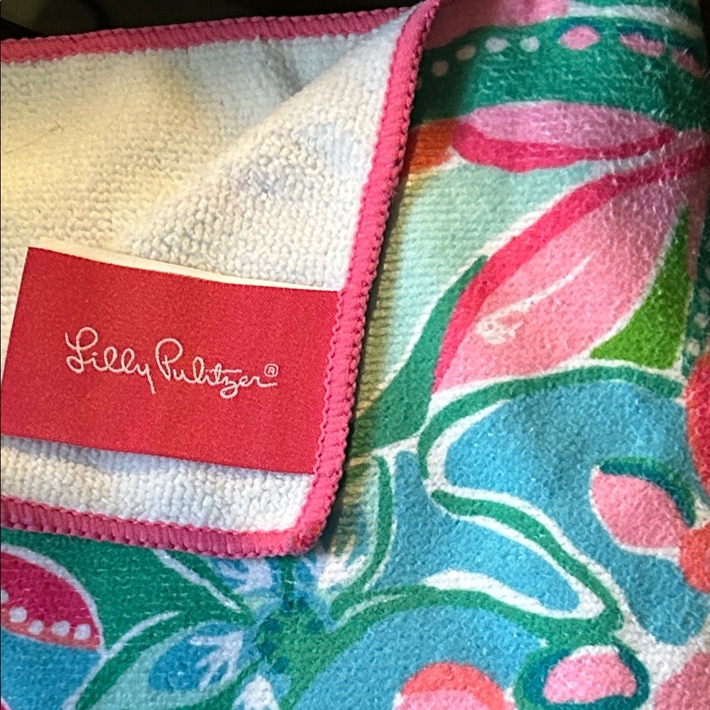 Lilly Pulitzer Pink and Blue Patterned Towel